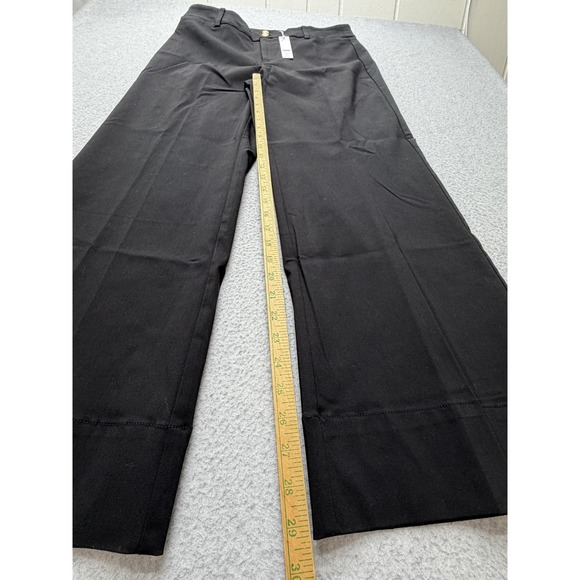 Chico's‎ Pants Womens 12R Black Wide Leg Crop Fly Front Double Stitch 2R Dressy - Picture 6 of 14